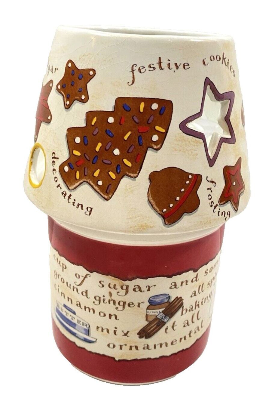 Gingerbread base & Shade Topper Jar Candle Holder papel giftware cookies star
